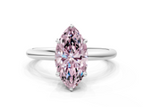 White gold Fancy Pink Marquise  Cut Solitaire Ring with Thin Band and Four-Prong Setting_16