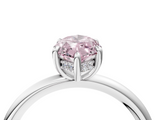 White gold Fancy Pink Marquise  Cut Solitaire Ring with Thin Band and Four-Prong Setting_20