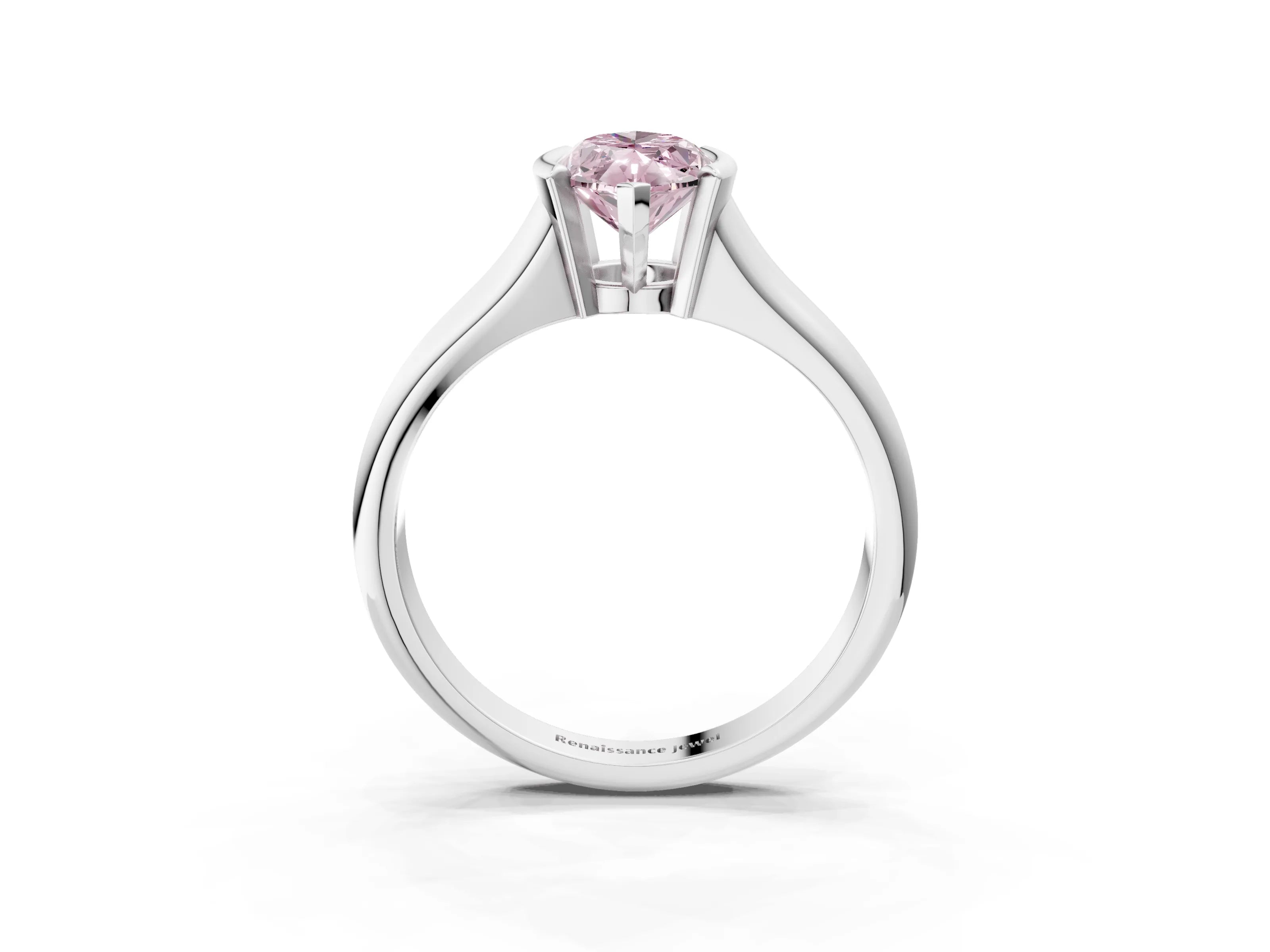 White gold Fancy Pink Marquise Cut Solitaire Tension Set Diamond Ring with Split Shank Band_3