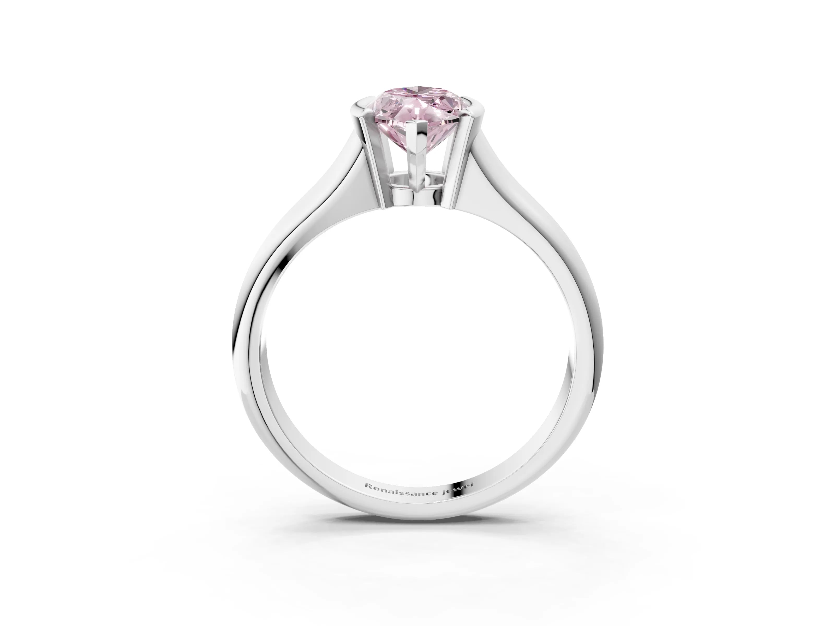 White gold Fancy Pink Marquise Cut Solitaire Tension Set Diamond Ring with Split Shank Band_51