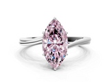 White gold Fancy Pink Marquise  Cut Solitaire Twist Band Ring with Four-Prong Setting_23