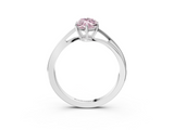 White gold Fancy Pink Marquise  Cut Solitaire Twist Band Ring with Four-Prong Setting_26