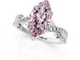 White gold Fancy Pink Marquise Cut Solitaire Twist Pave Diamond Engagement Ring with Prong Setting_13