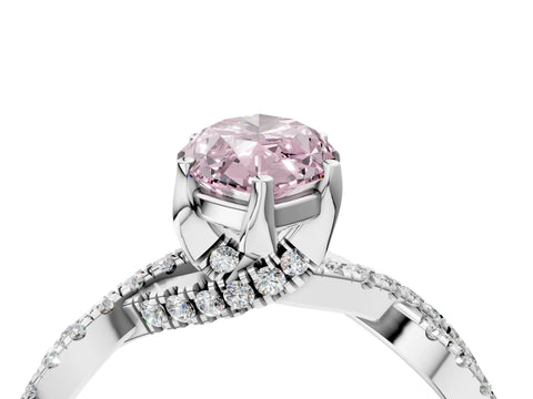 White gold Fancy Pink Marquise Cut Solitaire Twist Pave Diamond Engagement Ring with Prong Setting_16