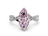White gold Fancy Pink Marquise Cut Solitaire Twist Pave Diamond Engagement Ring with Prong Setting_36