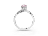 White gold Fancy Pink Marquise Cut Solitaire Twist Pave Diamond Engagement Ring with Prong Setting_3