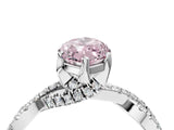 White gold Fancy Pink Marquise Cut Solitaire Twist Pave Diamond Engagement Ring with Prong Setting_4