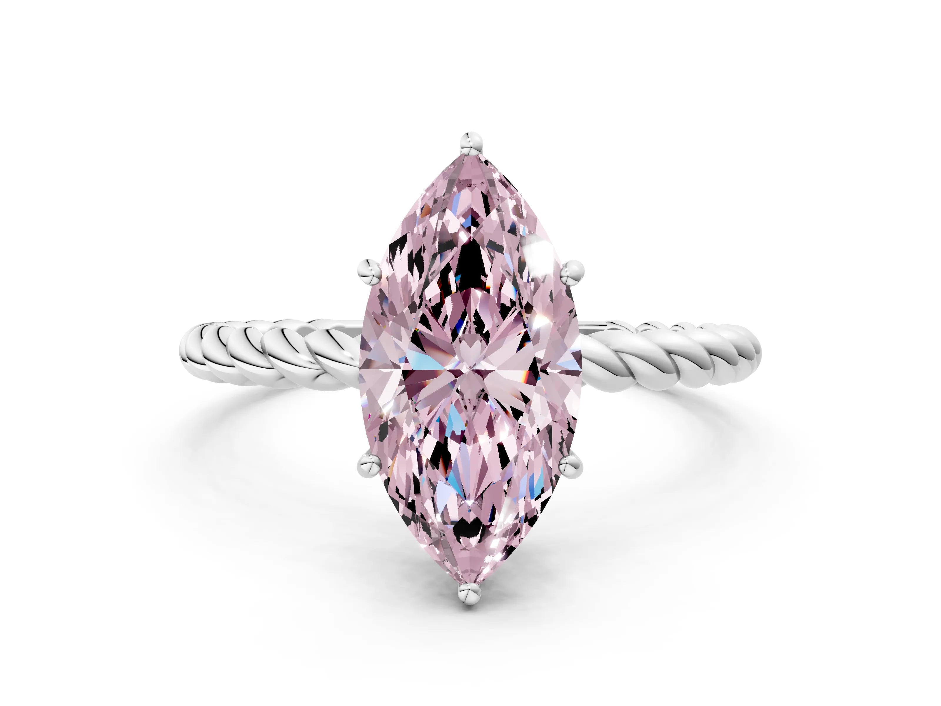 White gold Fancy Pink Marquise Cut Solitaire Twisted Band 4-Prong Ring_24
