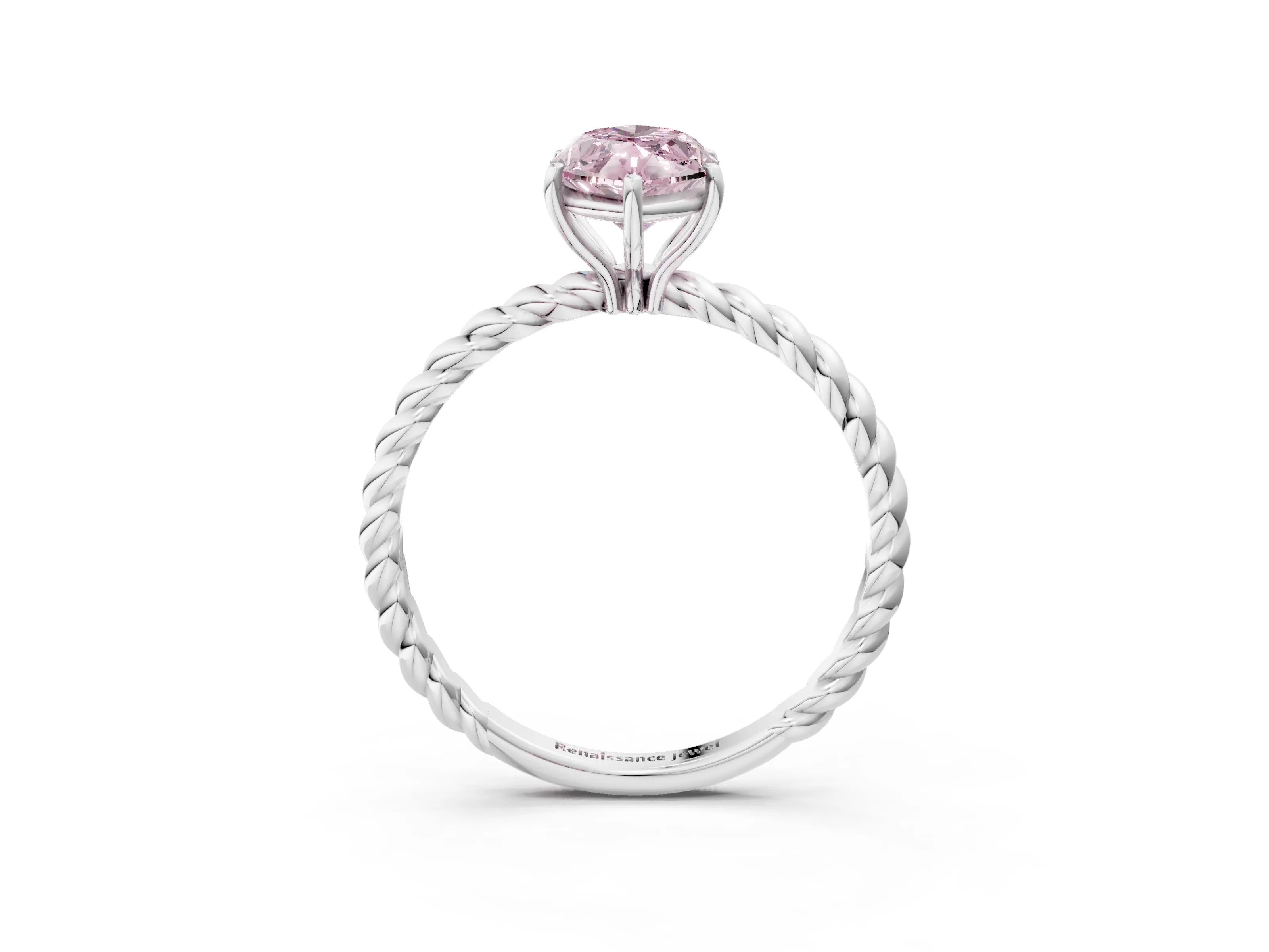 White gold Fancy Pink Marquise Cut Solitaire Twisted Band 4-Prong Ring_27