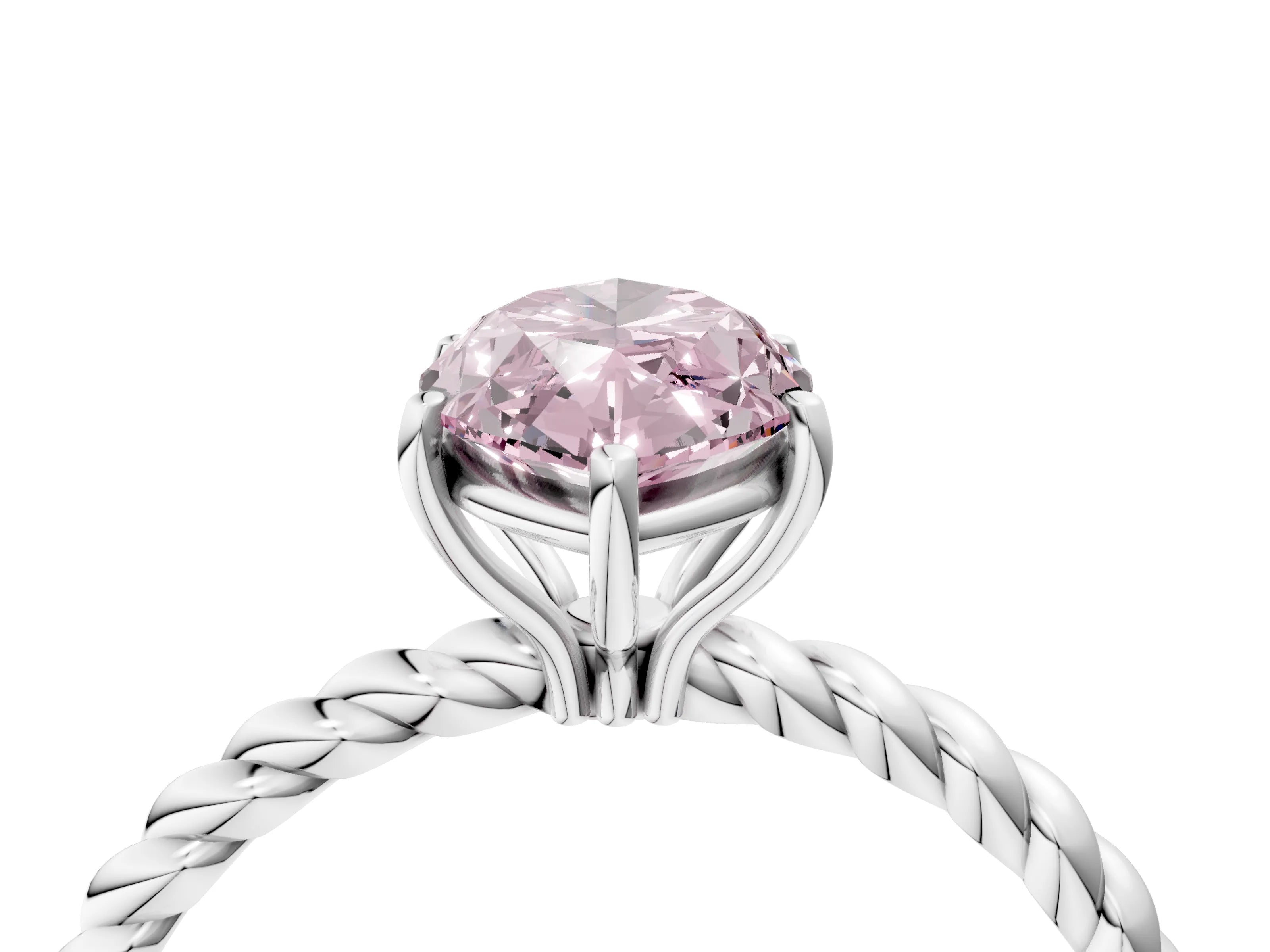 White gold Fancy Pink Marquise Cut Solitaire Twisted Band 4-Prong Ring_28