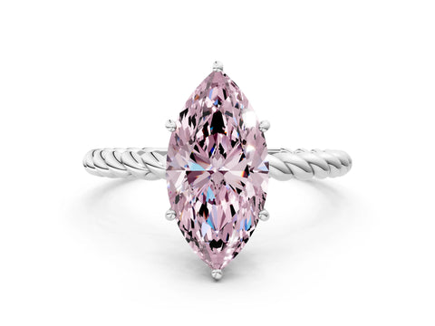 White gold Fancy Pink Marquise Cut Solitaire Twisted Band 4-Prong Ring_30