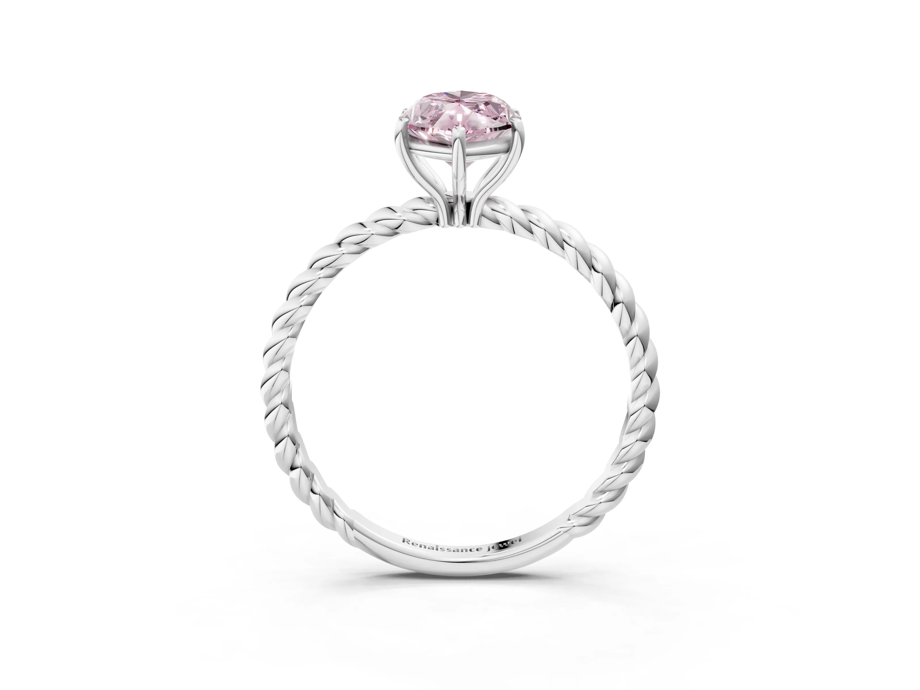 White gold Fancy Pink Marquise Cut Solitaire Twisted Band 4-Prong Ring_33