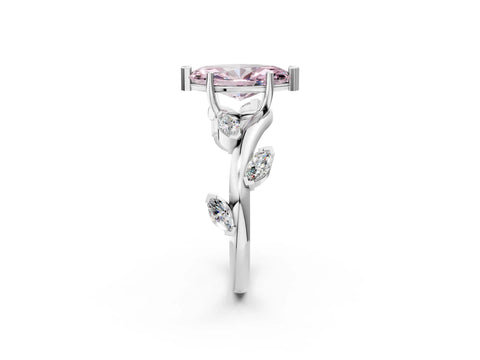 White gold Fancy Pink Marquise Cut Solitaire Twisted Band Marquise Accent Prong Setting Ring_2