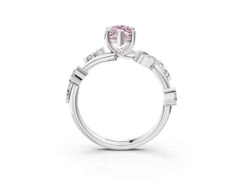 White gold Fancy Pink Marquise Cut Solitaire Twisted Band Marquise Accent Prong Setting Ring_3