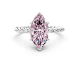 White gold Fancy Pink Marquise  Cut Solitaire Twisted Band with Four-Prong Setting_76