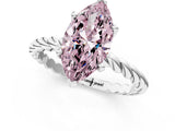White gold Fancy Pink Marquise  Cut Solitaire Twisted Band with Four-Prong Setting_77