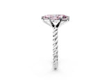 White gold Fancy Pink Marquise  Cut Solitaire Twisted Band with Four-Prong Setting_77