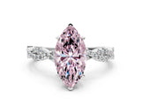 White gold Fancy Pink Marquise Cut Solitaire Twisted Pave Band with Four-Prong Setting_15