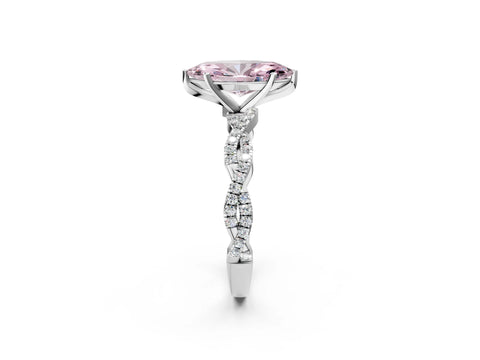 White gold Fancy Pink Marquise Cut Solitaire Twisted Pave Band with Four-Prong Setting_17