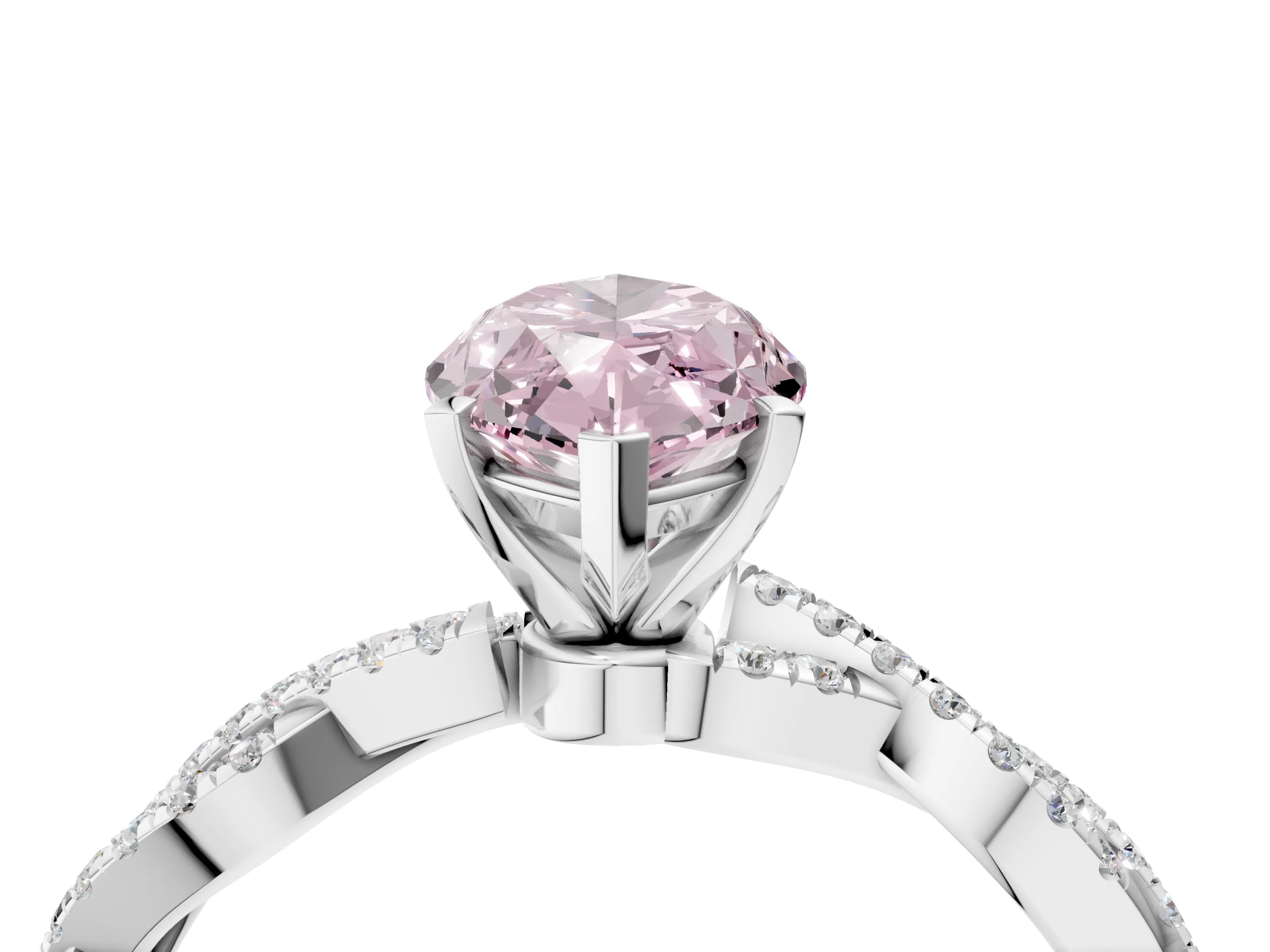 White gold Fancy Pink Marquise Cut Solitaire Twisted Pave Band with Four-Prong Setting_19