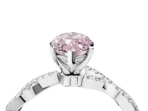 White gold Fancy Pink Marquise Cut Solitaire Twisted Pave Band with Four-Prong Setting_19