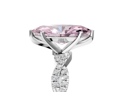 White gold Fancy Pink Marquise Cut Solitaire Twisted Pave Band with Four-Prong Setting_20