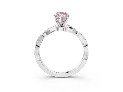 White gold Fancy Pink Marquise Cut Solitaire Twisted Pave Band with Four-Prong Setting_6