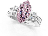 White gold Fancy Pink Marquise  Cut Three-Stone Channel Set Ring with Bar Prongs_114