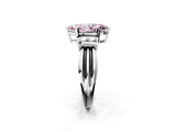 White gold Fancy Pink Marquise  Cut Three-Stone Channel Set Ring with Bar Prongs_115