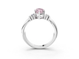 White gold Fancy Pink Marquise  Cut Three-Stone Channel Set Ring with Bar Prongs_116