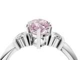 White gold Fancy Pink Marquise  Cut Three-Stone Channel Set Ring with Bar Prongs_116