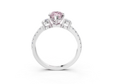 White gold Fancy Pink Marquise  Cut Three-Stone Diamond Pavé Band with Prong Setting_20