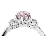 White gold Fancy Pink Marquise  Cut Three-Stone Diamond Pavé Band with Prong Setting_21