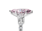 White gold Fancy Pink Marquise  Cut Three-Stone Diamond Pavé Band with Prong Setting_22