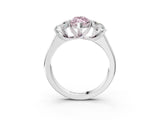 White gold Fancy Pink Marquise Cut Three-Stone Diamond Ring with Prong Setting on a Classic Band_15
