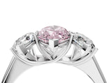 White gold Fancy Pink Marquise Cut Three-Stone Diamond Ring with Prong Setting on a Classic Band_16