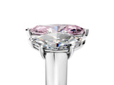 White gold Fancy Pink Marquise Cut Three-Stone Diamond Ring with Prong Setting on a Classic Band_17