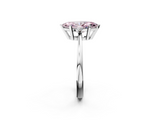White gold Fancy Pink Marquise  Cut Three-Stone Solitaire Ring with Round Accent Diamonds and Four-Prong Setting_22