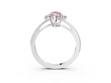 White gold Fancy Pink Marquise  Cut Three-Stone Solitaire Ring with Round Accent Diamonds and Four-Prong Setting_23