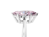 White gold Fancy Pink Marquise  Cut Three-Stone Solitaire Ring with Round Accent Diamonds and Four-Prong Setting_25