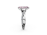 White gold Fancy Pink Marquise  Cut Twist Band Solitaire Diamond Ring with Pavé Setting_5