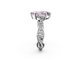 White gold Fancy Pink Marquise  Cut Twisted Pavé Band Solitaire Ring with Four-Prong Setting_58