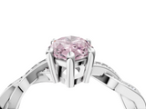 White gold Fancy Pink Marquise  Cut Twisted Pavé Band Solitaire Ring with Four-Prong Setting_59