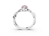 White gold Fancy Pink Marquise  Cut Twisted Pavé Band Solitaire Ring with Four-Prong Setting_59