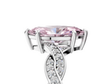 White gold Fancy Pink Marquise  Cut Twisted Pavé Band Solitaire Ring with Four-Prong Setting_60