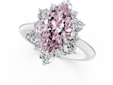 White gold Fancy Pink Marquise  Diamond Cluster Halo Ring with Solitaire Band and Four-Prong Setting_22