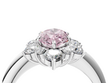 White gold Fancy Pink Marquise  Diamond Cluster Halo Ring with Solitaire Band and Four-Prong Setting_25