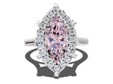 White gold Fancy Pink Marquise  Diamond Cluster Halo Solitaire with Four-Prong Setting_88