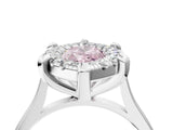 White gold Fancy Pink Marquise  Diamond Cluster Halo Solitaire with Four-Prong Setting_92