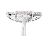 White gold Fancy Pink Marquise  Diamond Cluster Halo Solitaire with Four-Prong Setting_94